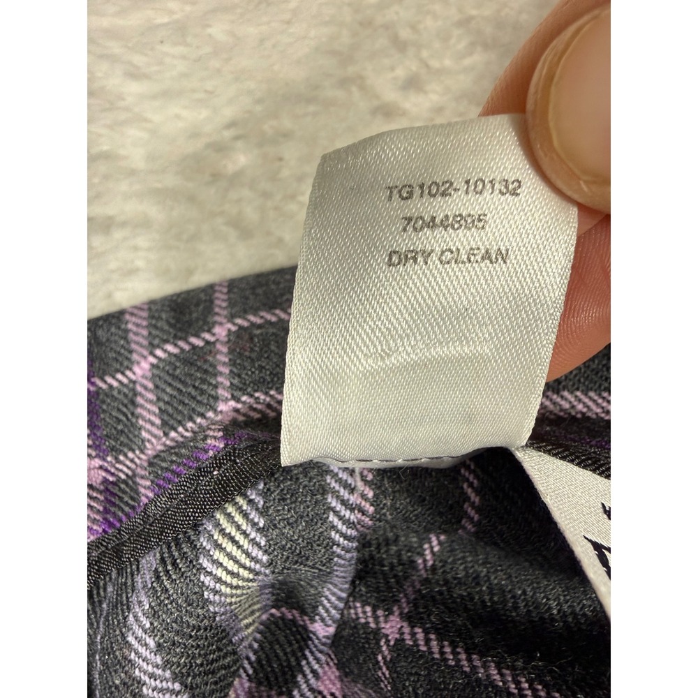 Pendleton Pleated Midi Skirt Women Size 14 Gray Purple Plaid 100% Wool USA - Picture 7 of 10